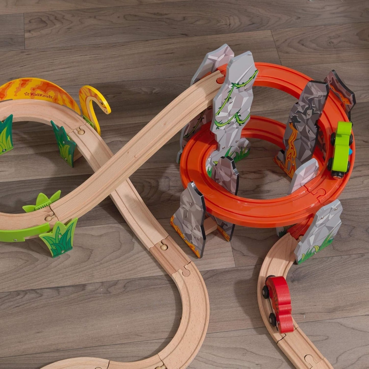 KidKraft Dino World Wooden Train Set Volcano Escape New in Box