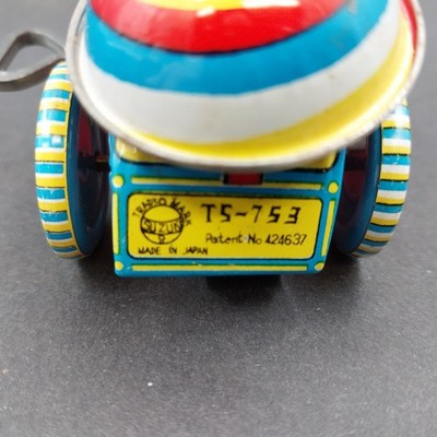 Suzuki Wind Up Toy Celluloid Santa Claus 1950 Tin Tricycle Japan Vintage Works