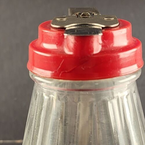 Diner Style Syrup Dispenser Glass Base Melmac Lid Stainless Steel Handle