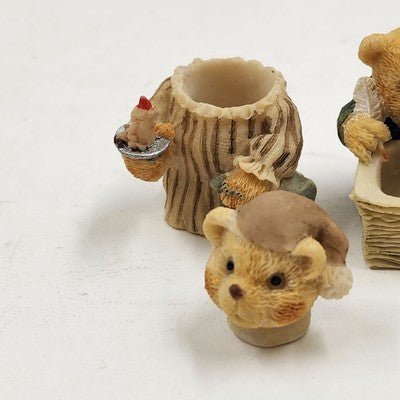 Popular Imports TS291 8pc Mini Tea Set Family Bears Christmas Polystone Resin
