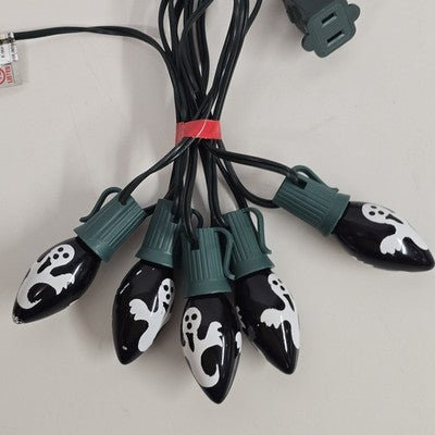 Halloween 10 Bulb Novelty Lights Ghosts and Pumpkins Vintage Tested & Working