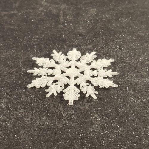 24 Piece White 3" Snowflake Winter Decorations Plastic Glitter Reversible
