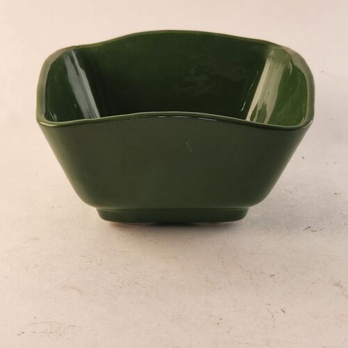 Shawnee USA Forest Green Square Tapered Planter Vase or Bowl 7" x 6.5" x 4"h