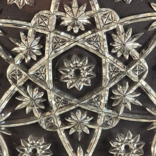 Anchor Hocking Star of David Clear Glass Large Platter 13½" Tray