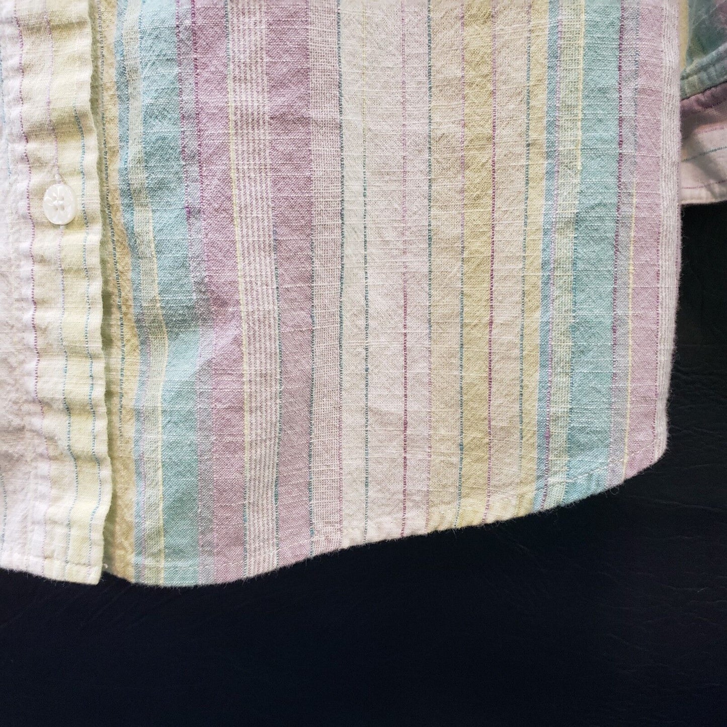 Alfred Dunner Blouse Size 12 LS Button Down Shirt Light Pastels EmbroideryDesign