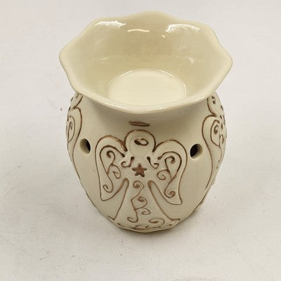 Heavenly Scentsy Plug-In Wax Warmer White Gold Angels Christmas 3.5"x3"