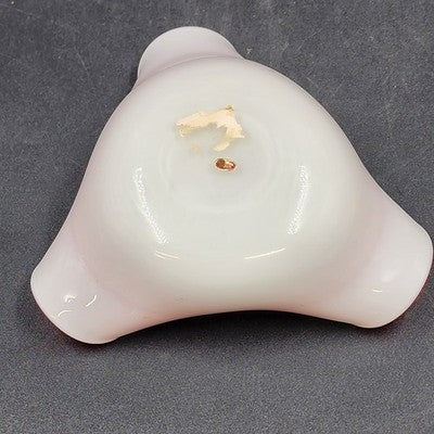 Wales Red & White Cased Glass Japanese 6" Biomorphic Bowl Vintage Mid-Century