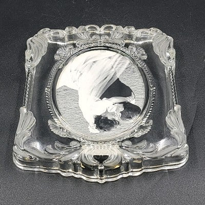Mikasa Princess Picture Frame Lead Crystal Frosted Oval SA751/829 Germany 10”