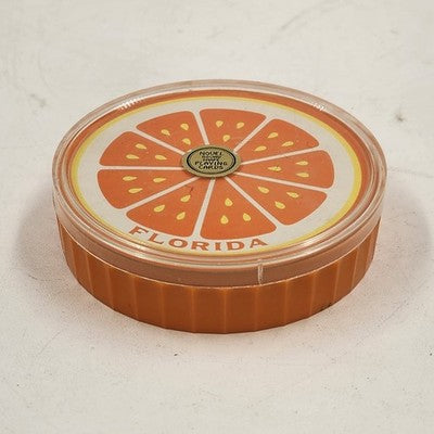 Florida Souvenir Round Playing Card Deck 3" Orange Graphic with Case Hong Kong