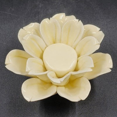 Studio Art Flower Figurine Glossy Porcelain Handmade Decor Marked Ceramic