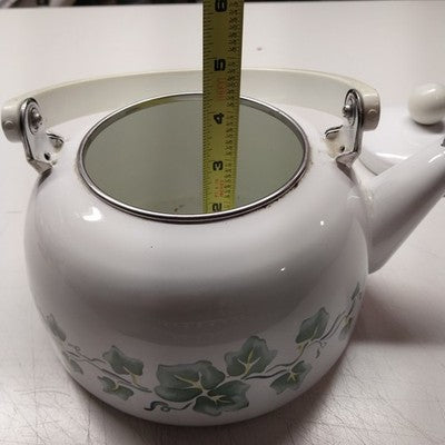 Corelle Coordinates Pattern Callaway Ivy Style Tea Kettle White Enamel Ivy Leave