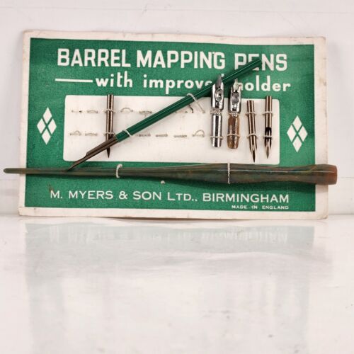 Barrel Fountain Mapping Pen Tips on Original Card Includes 2 Pen Handles