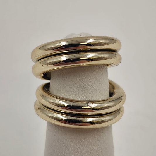 Classic Silver Tone Wrap Ring Round Bar Accent Fashion Jewelry Size 3 Vintage