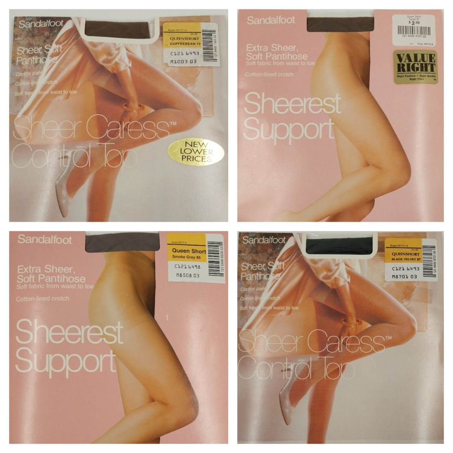 JC Penney Worthing Pantihose Sheer Support Sandalfoot Queen Short Nylon Stocking