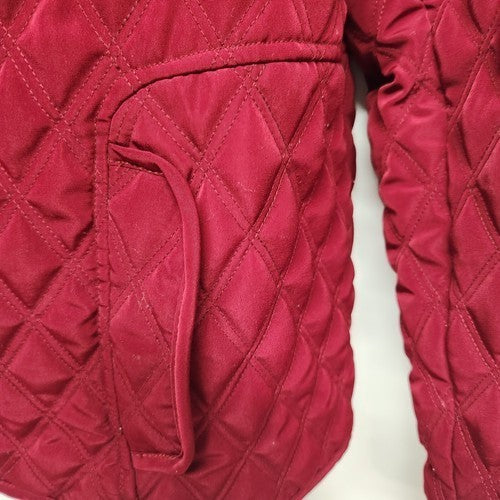 Gallery Women's Red Quilt Jacket Eyelet Closure Side Pocket 1X Long Sleeve China