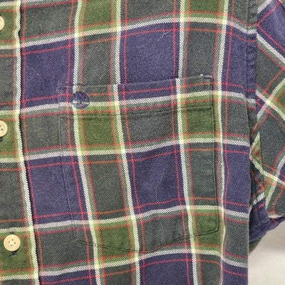 Timberland Men’s Medium Plaid Flannel Shirt Green BlueTimberland Button Down