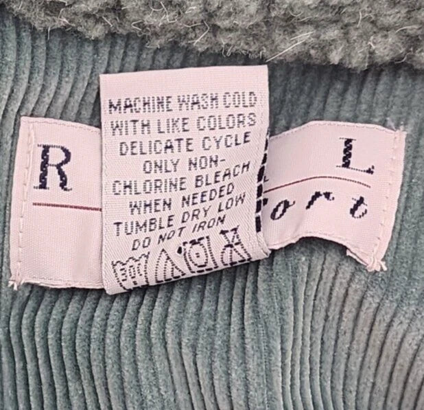 Real Comfort Sherpa Jacket Sea Green Size Small Button Up Long Sleeve Soft Cozy