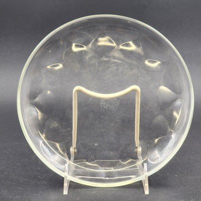 Pyrex Ovenware 8.5"x1" Clear Glass Lunch Plate Dimpled Thumbprint Design Vintage