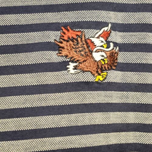 Adidas Polo Shirt Men's Size Large Blue and White Striped 60's 2ply Mercerized