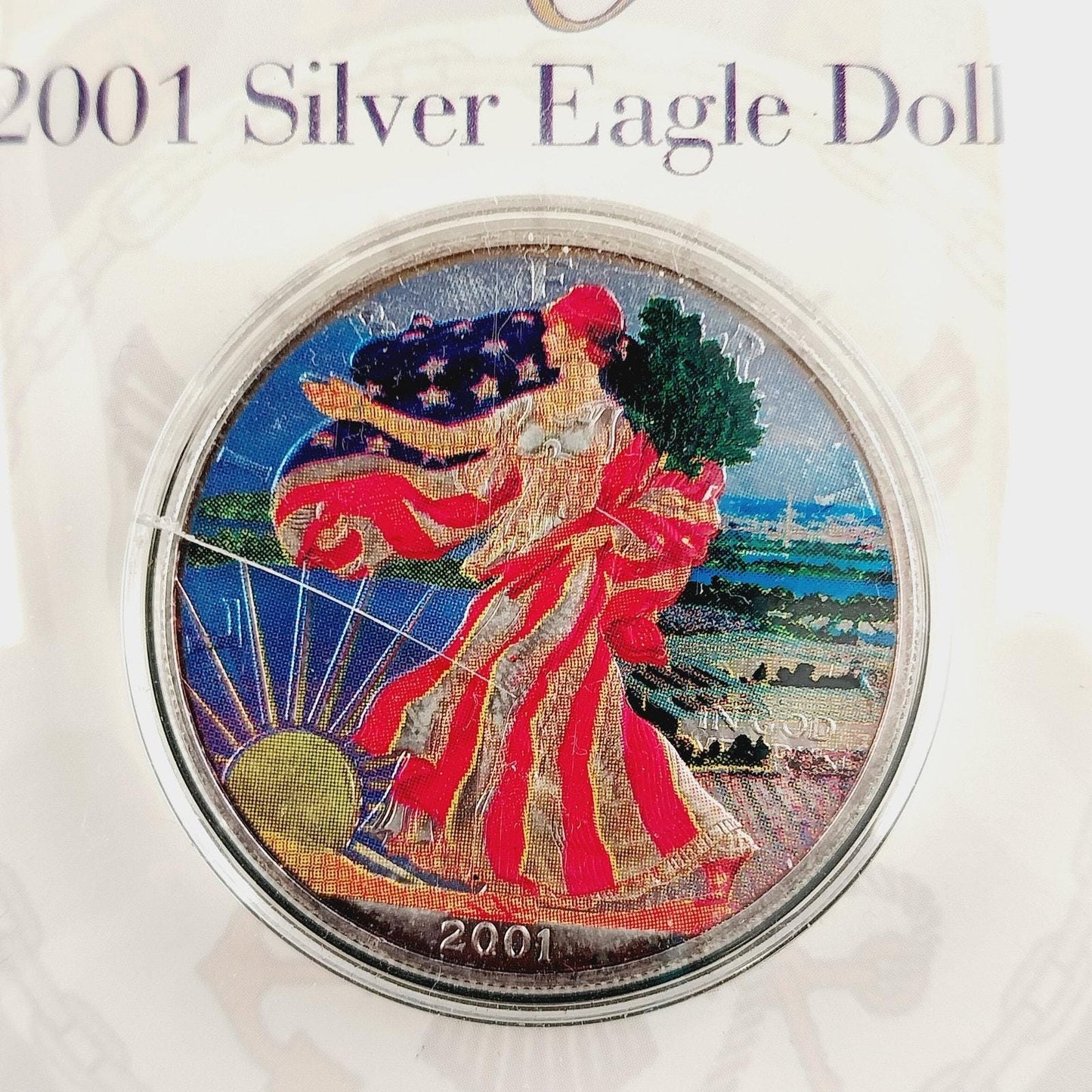 2001 American Eagle Silver Dollar – Colorized U.S. Navy Tribute | Morgan Mint 1 oz .999 Fine Silver
