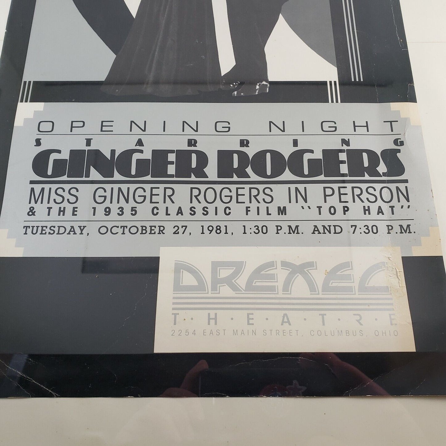 Ginger Rogers 1981 Vintage Framed Movie Poster In-Person Announcement