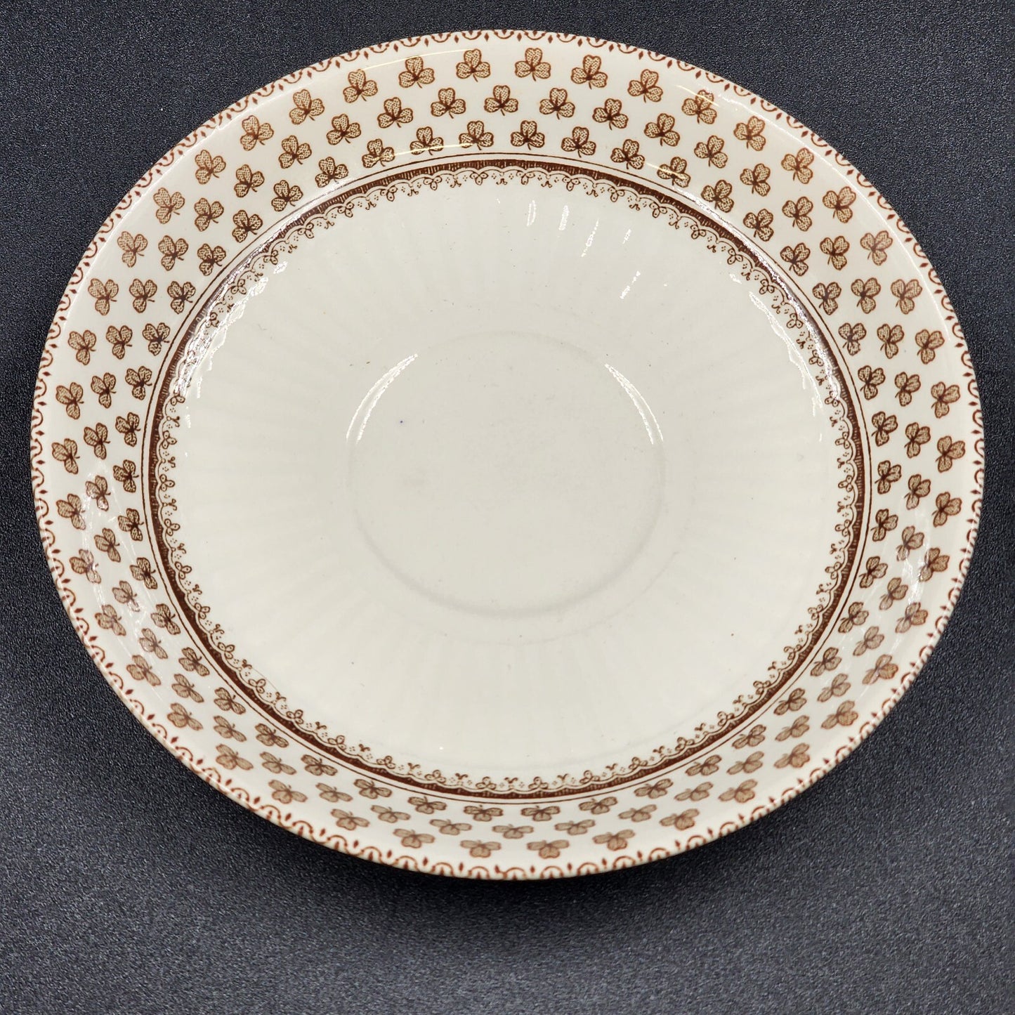 Adams Sharon Real English Ironstone Dinner Salad Saucer Plate White w Shamrock