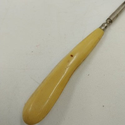 Shoe Button Corset Hook Bone Bakelite Metal Celluloid Handle Antique Tool 1900s