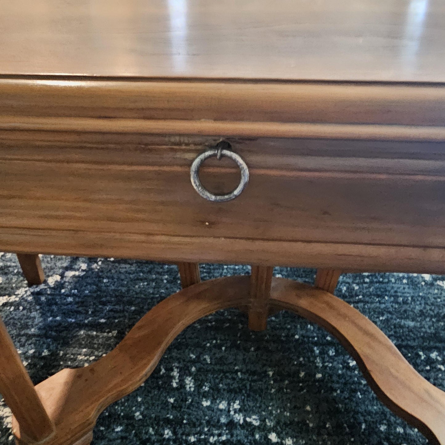 Antique Mahogany Double Pedestal Dining Table Set 1900s w/6 Chairs & Leaf