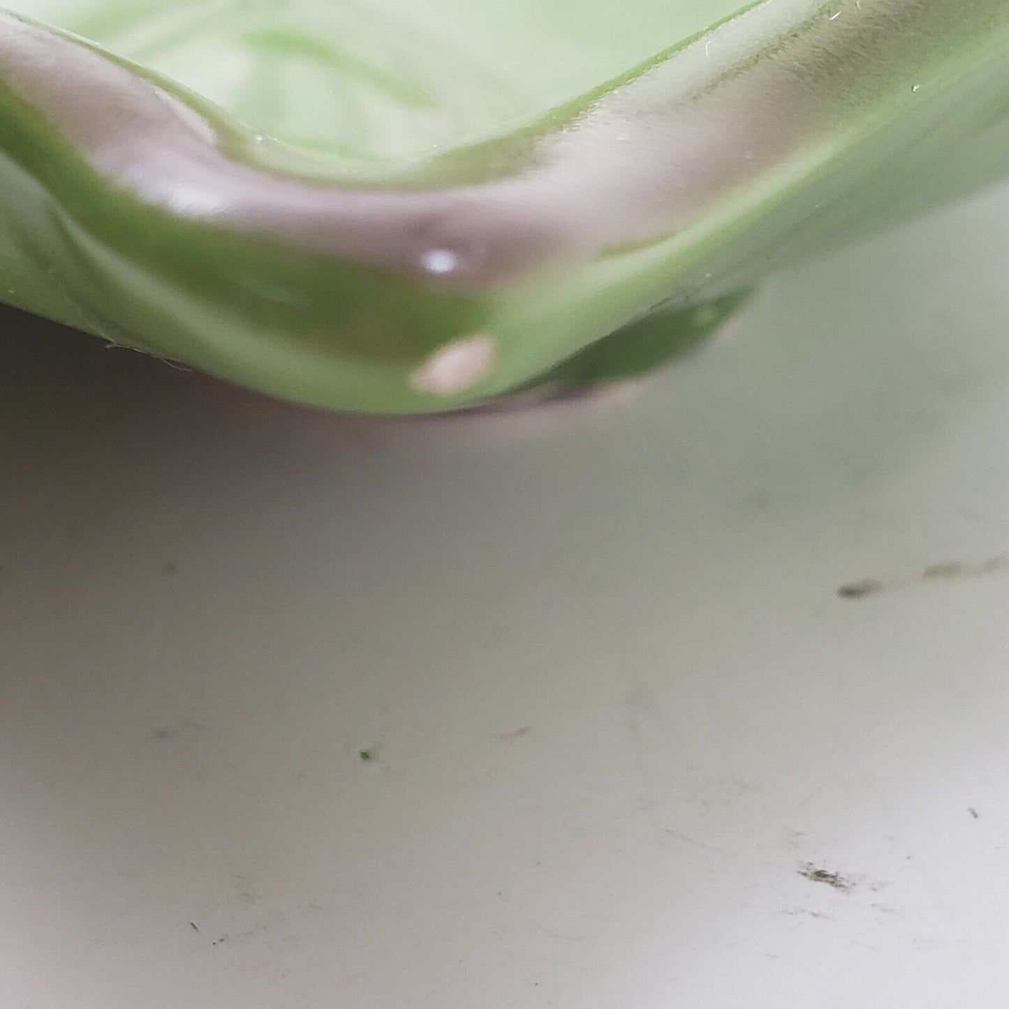 M Studios Serving Platter Rare Large Leaf Shaped Green with Brown Accents 16"