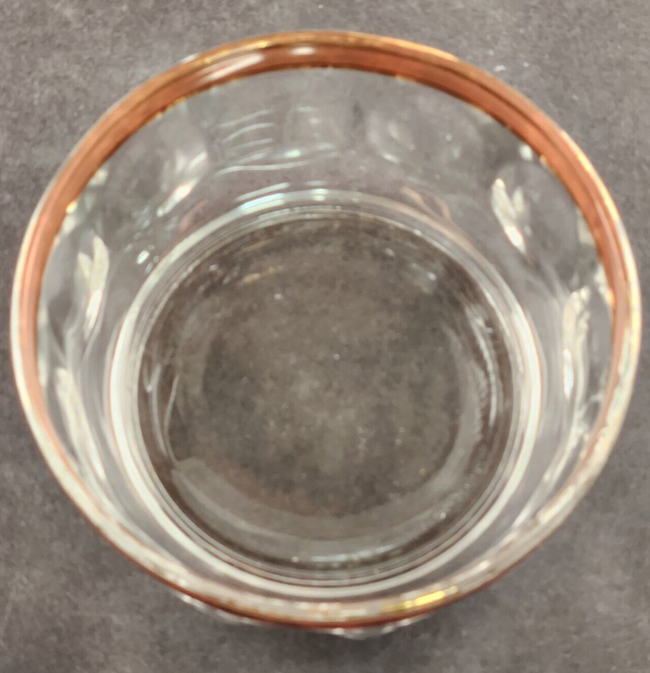 Arcoroc Glass Chip Dip Set w Dip Bowl Bracket France Brown and Gold Border Trim