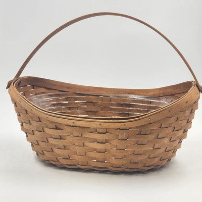 Longaberger Full-Size Maple Brown Crocus Basket w Plastic Protector Liner 2006