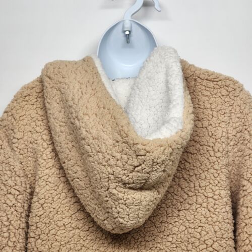 Coeur de Vague Beige Khaki Women XL Coat ¼ Zip LS Pullover Polycotton 20" Chest