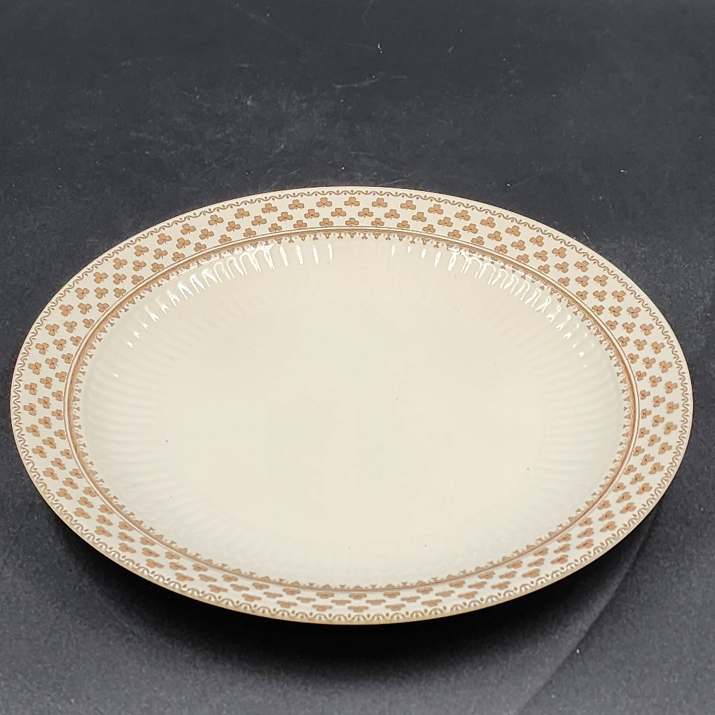 Adams Sharon Real English Ironstone Dinner Salad Saucer Plate White w Shamrock