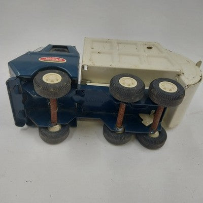 Tonka USA Blue & White Mini Garbage Truck 5.5" Long Pressed Steel 1970s Vintage