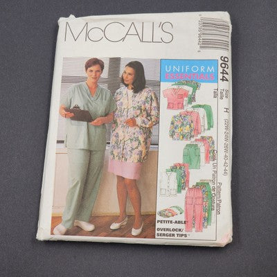 McCall's 9644 Vtg Sewing Pattern 1998 Uncut Uniform Essentials Size H 22W-26W
