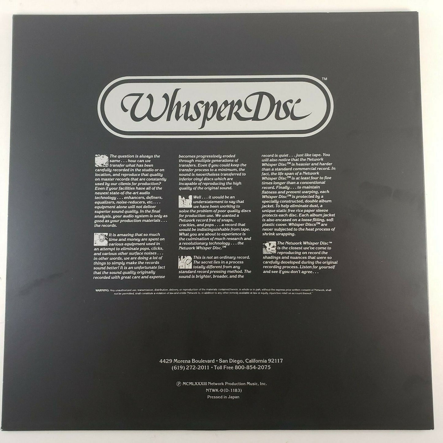Whisper Disc Sound Effects Demo Alan Barzman & Pat McCormick Network 12" Japan