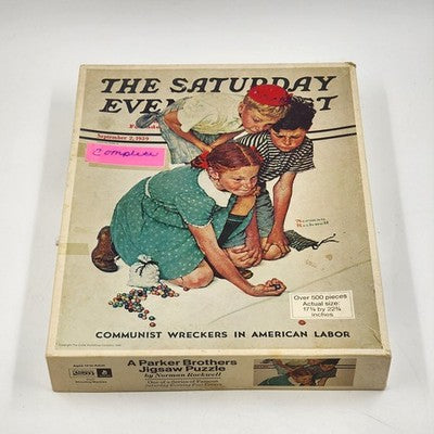 The Saturday Event Parker Brothers Jigsaw Puzzle 14" By Norman Rockwell 1993