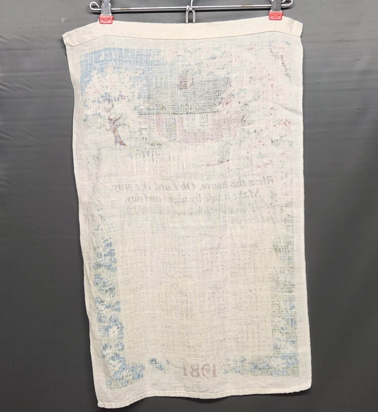 1981 Linen Calendar Tea Towel Vintage Bless This House Oh Lord We Pray