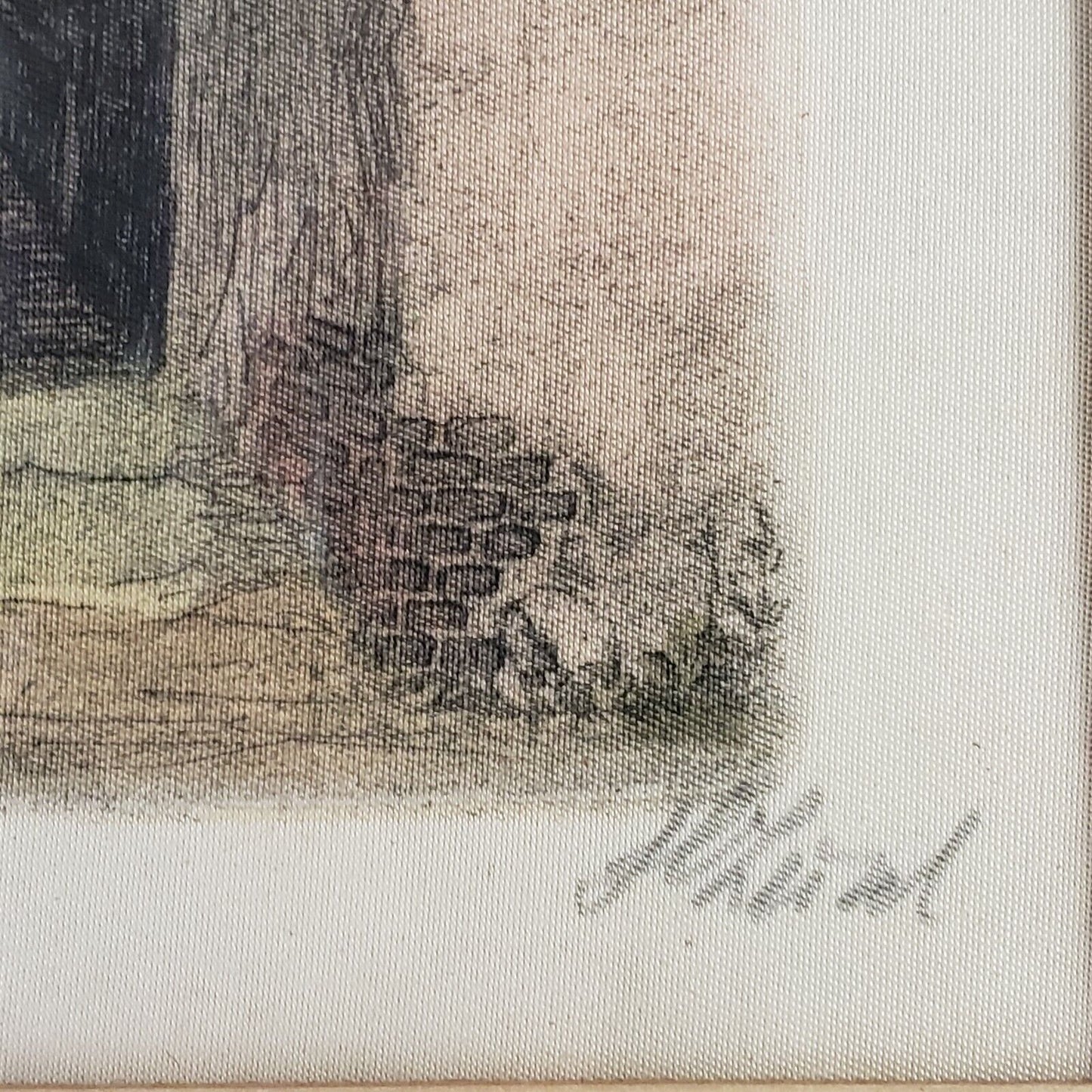 Listed Artist H Leisch Silk Color Etching of MOZART STUDIO Signed Framed Matted