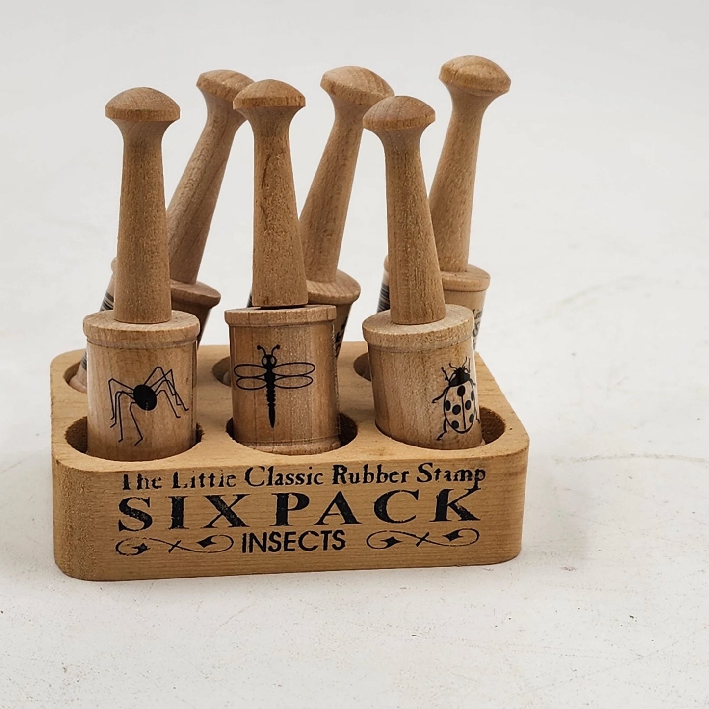 Little Classic Rubber Stamp Set 6 Piece Insects & Flowers Mixed Vintaga Craft