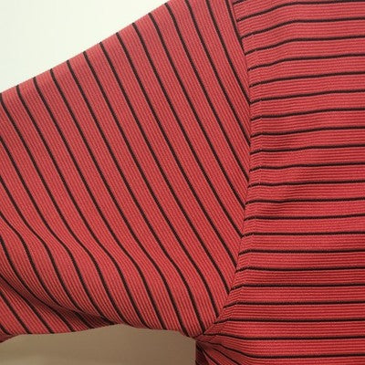 Grand Slam Golf Shirt Mens XL/XG Red Polo Black Pin Stripe Button 100% Polyester