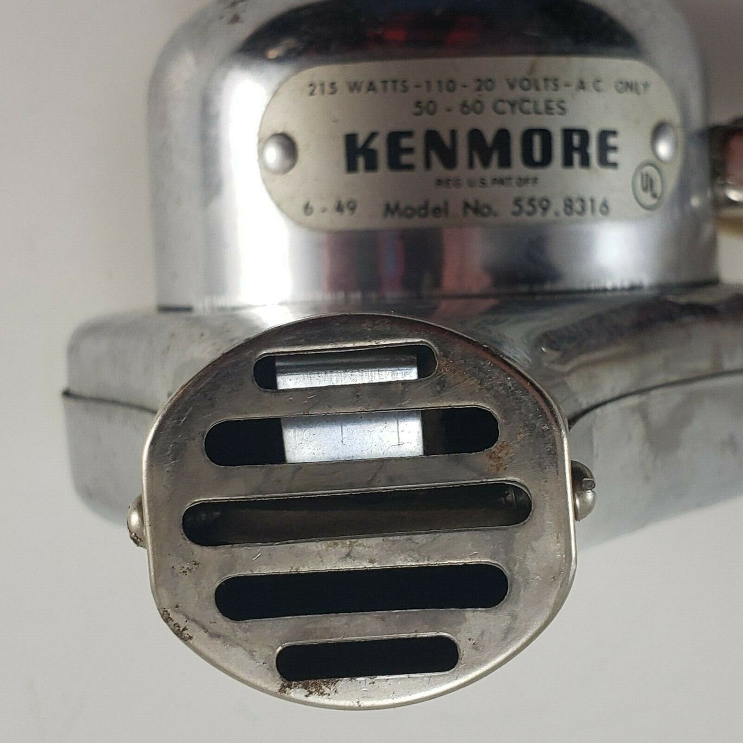 Kenmore Model No 559.8316 Hand Blowdryer Chrome Hair Dryer Vintage 1950's Works