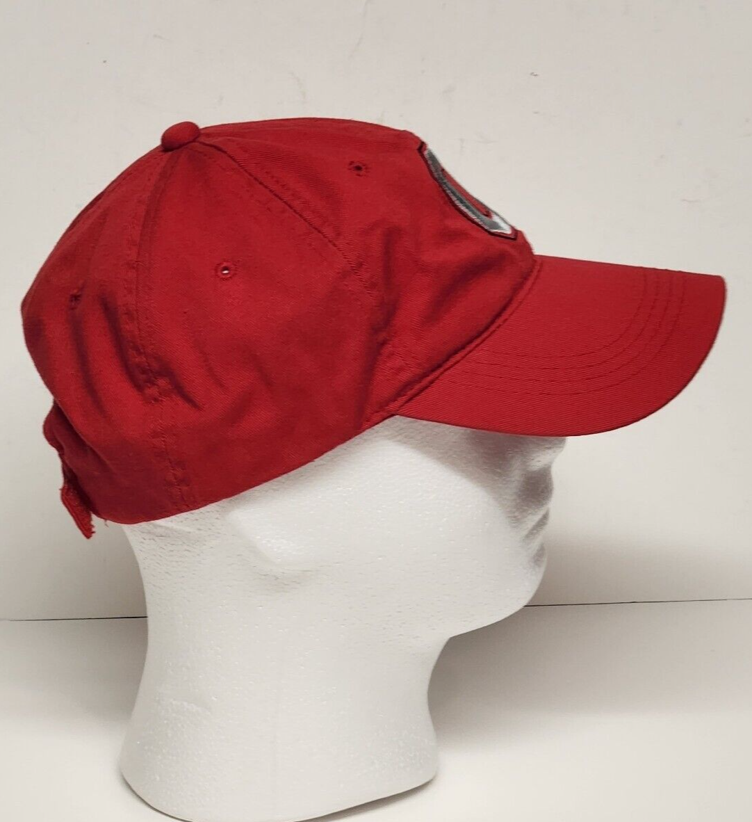 Block O Ohio State Buckeyes Red Hat Hook Loop Size Adjustment Cap NCAA Vintage