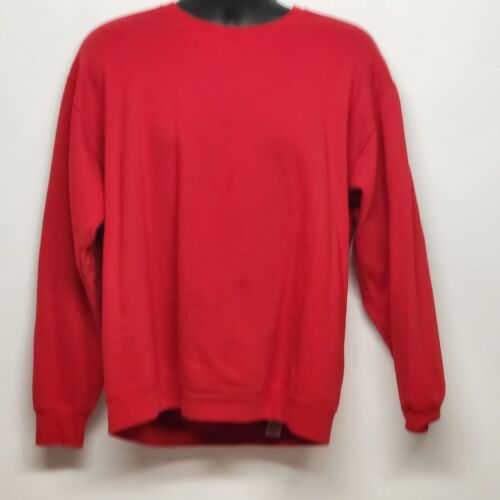 Athletic Works Men's Large Red Sweatshirt Crew Neck Pullover Casual Active Wear