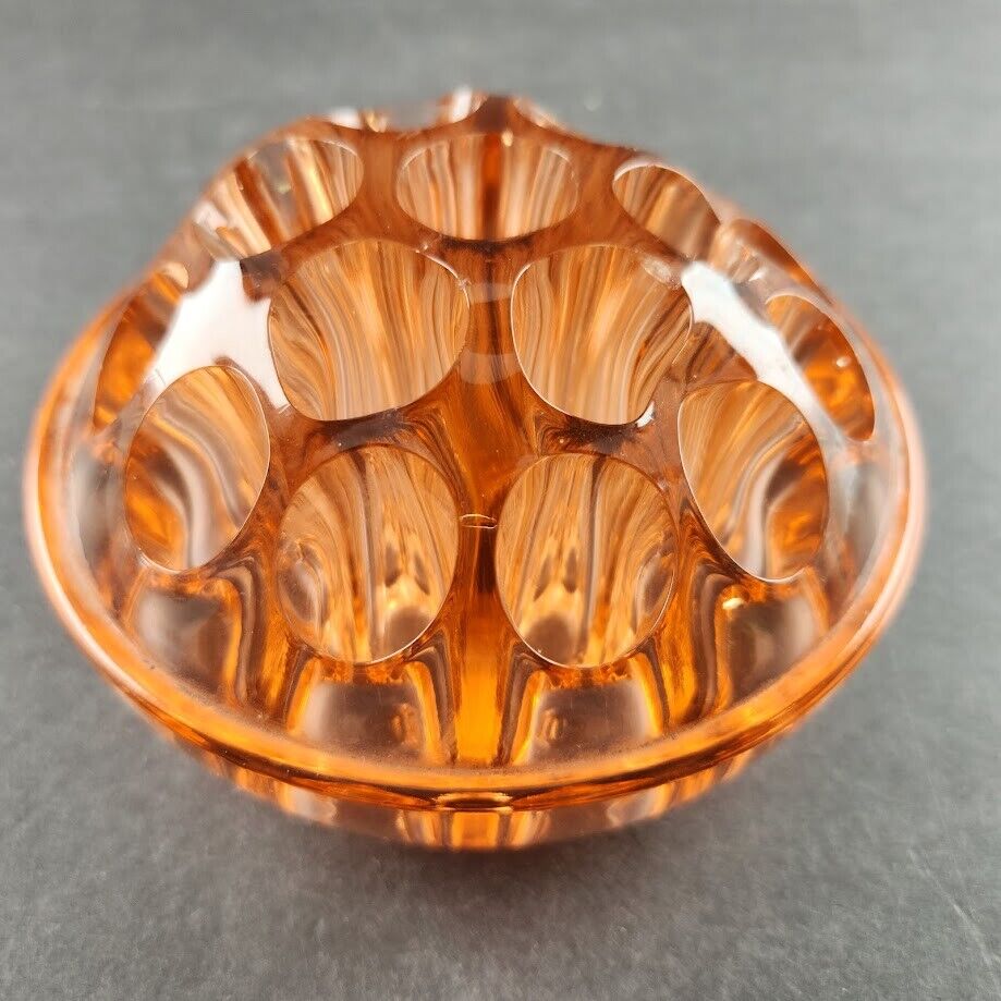 Floral Frog Glass Amber Color Vintage Decortications Floral Arrangements
