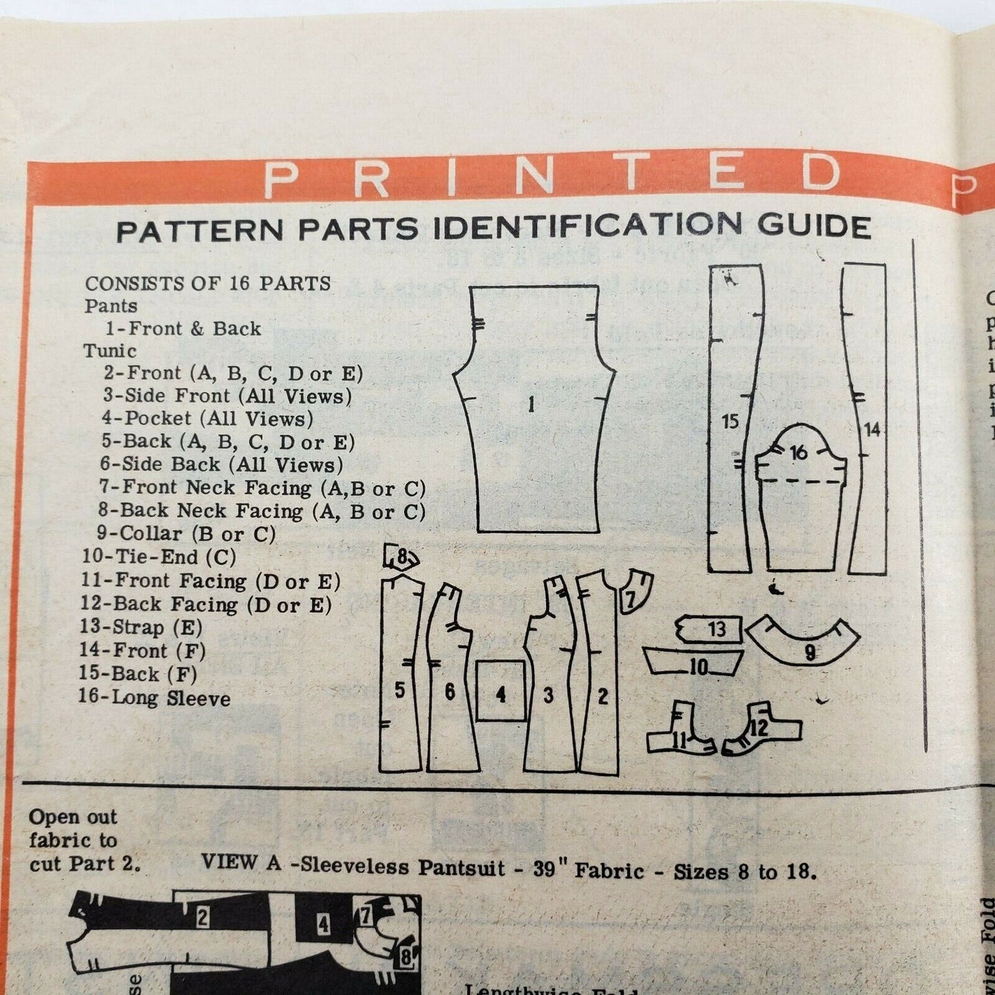 Printed Pattern 4964 Size 18 Vintage Mail Order Sewing Pattern 1973 Pantsuit Cut