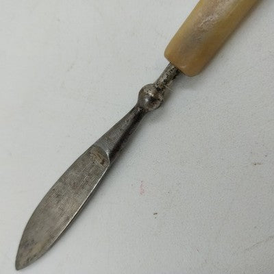 Vanity Manicure Tool Cuticle Pusher Nail Scraper Celluloid Bone Handle Vintage