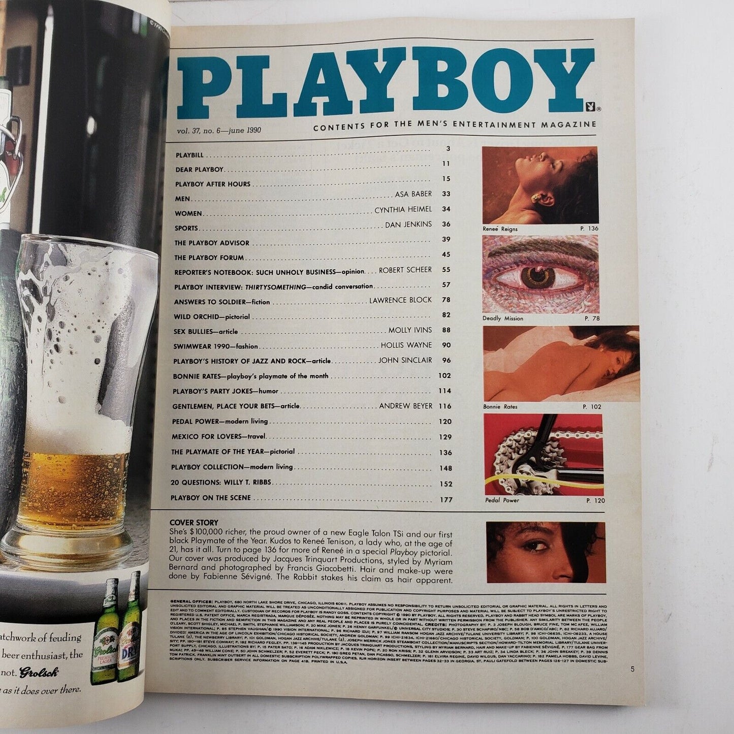 Playboy June 1990 "Wild Orchid" Bonnie Rates "Thirtysomething" Playmate Of Year