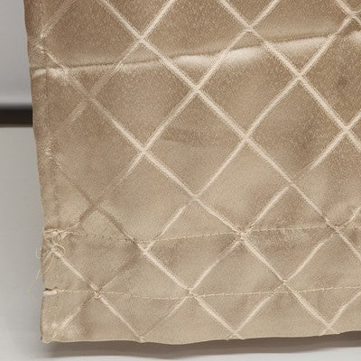 Smooth Light Golden Beige Woven Diamond Pattern Two Rod Curtain Panels 82"x38"