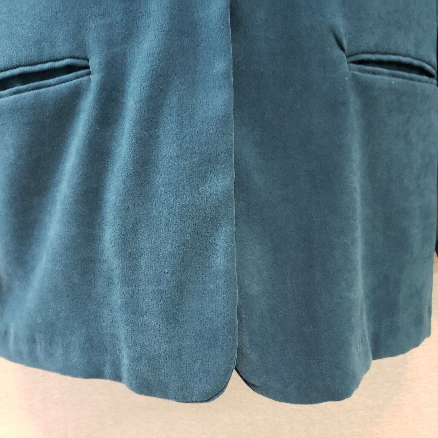 Briggs Women 12-P Soft Blue Polyester Button Up Blazer Jacket Shoulder Pads